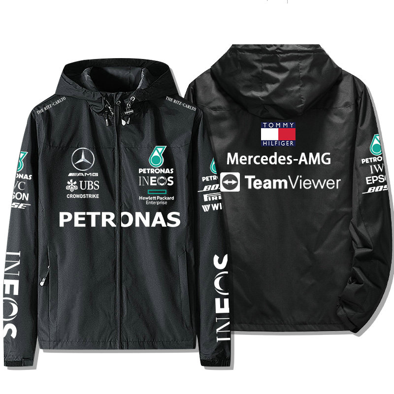 Veste Mercedes AMG Petronas Motorsport TeamViewer Homme Coupe-vent Imperméable